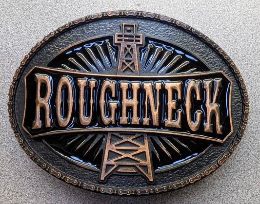 ~ROUGHNECK~ Oil Drill Derrick Rig Montana Silversmiths Western Belt Buckle 😳